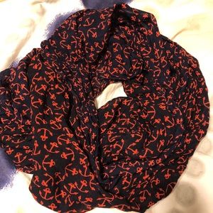 Navy Anchor Infinity Scarf from Loft Outlet